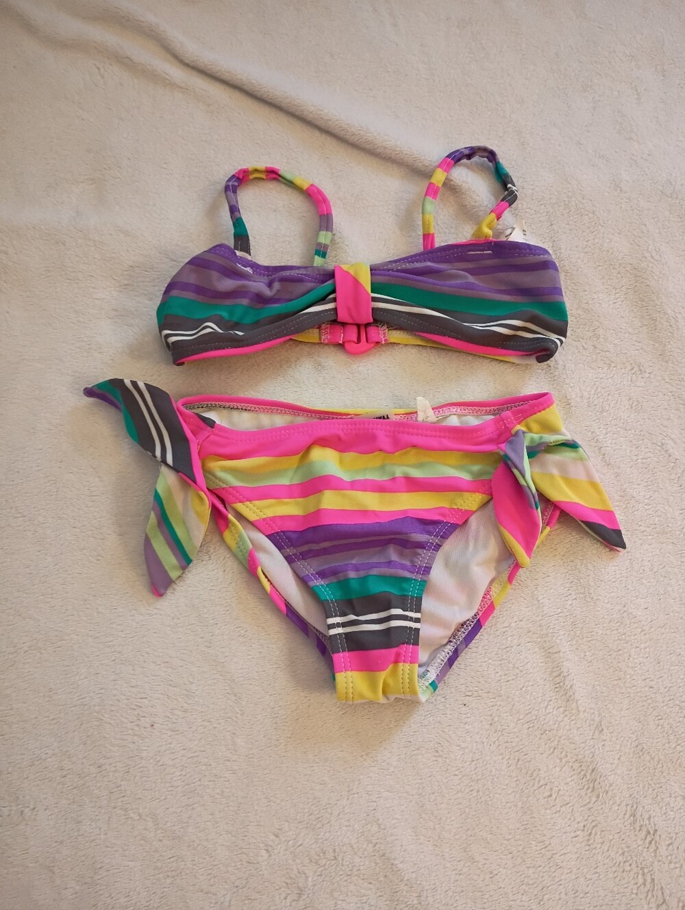 Old Navy Little Girls Colorful Striped Bathing Suit XS Size 5